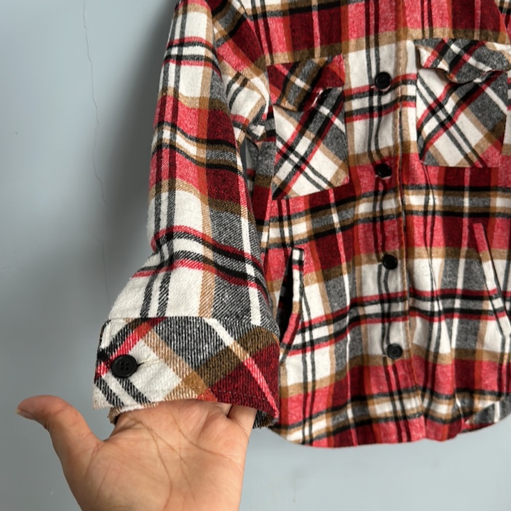 CI SONO Plain Red Black and Tan Women’s Shirt Size S - Picture 4 of 8